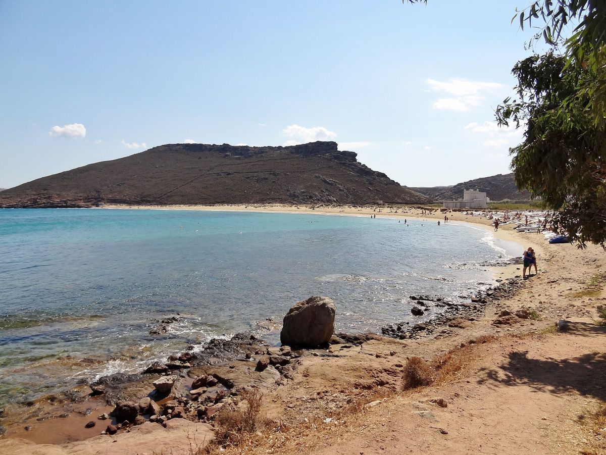 La baia di Panormos sulla costa nord, Mykonos